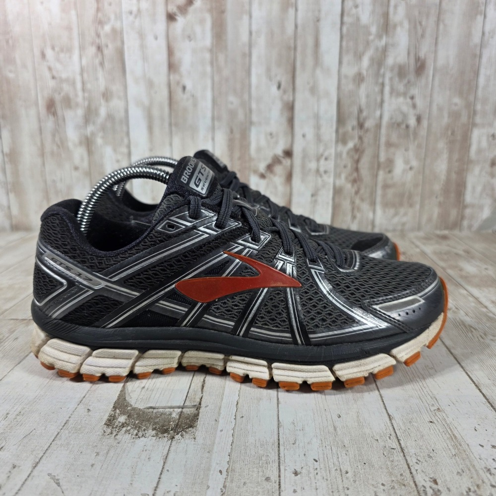 Brooks Adrenaline GTS 17 Mens Running‎ Shoes Black Silver Orange 1102411D024 8.5